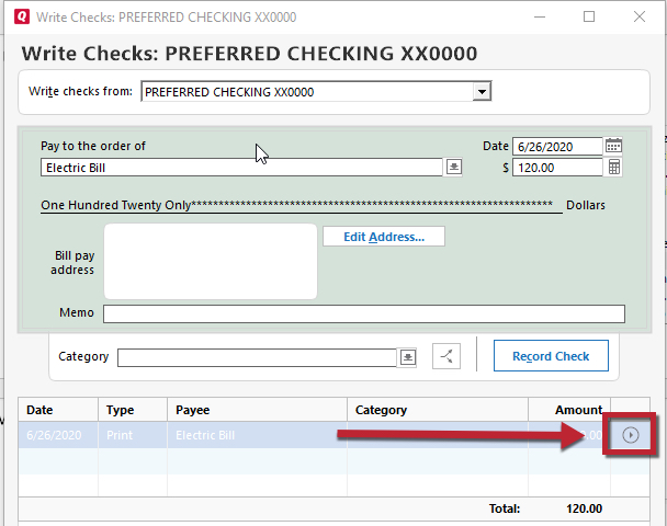 How do I delete or void a check in Quicken?